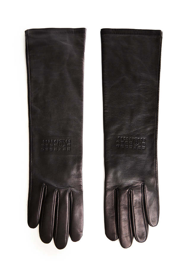 MM6 Maison Margiela Mid-Length Leather Gloves - Dark Brown MM6 Maison Margiela Mid-Length Leather Gloves - Dark Brown