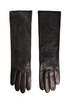 MM6 Maison Margiela Mid-Length Leather Gloves - Dark Brown - Thumbnail 1