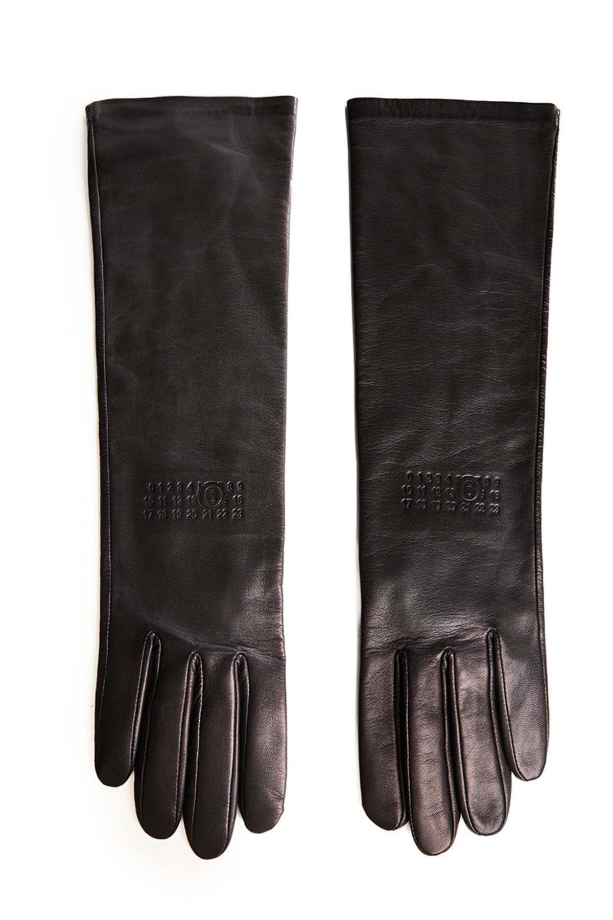 MM6 Maison Margiela Mid-Length Leather Gloves - Dark Brown - Image 1 of 5