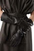 MM6 Maison Margiela Mid-Length Leather Gloves - Dark Brown - Thumbnail 2