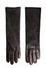 MM6 Maison Margiela Mid-Length Leather Gloves - Dark Brown - Thumbnail 3