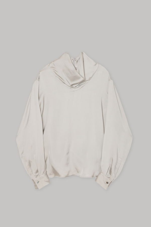 SAYAKA DAVIS NEW YORK Scarf Collar Blouse - Moon Gray