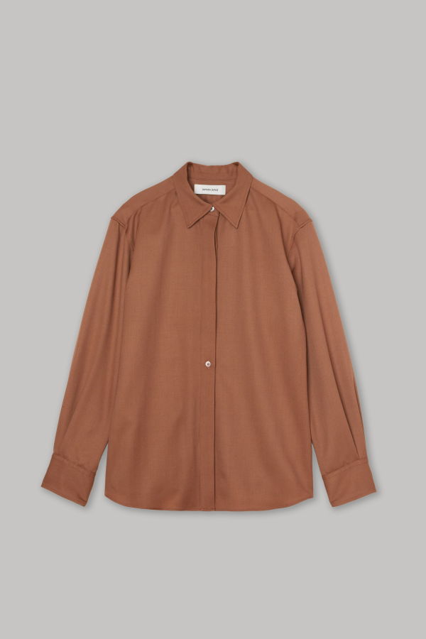 SAYAKA DAVIS NEW YORK Slim Wool Shirt - Clay