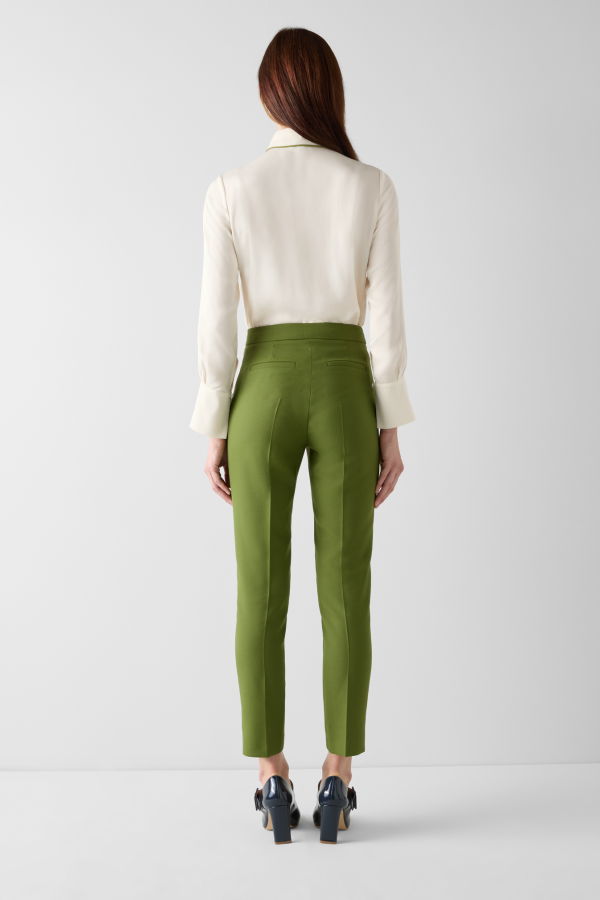 LK Bennett Elisa Crepe Blouse - Birch/ Peridot