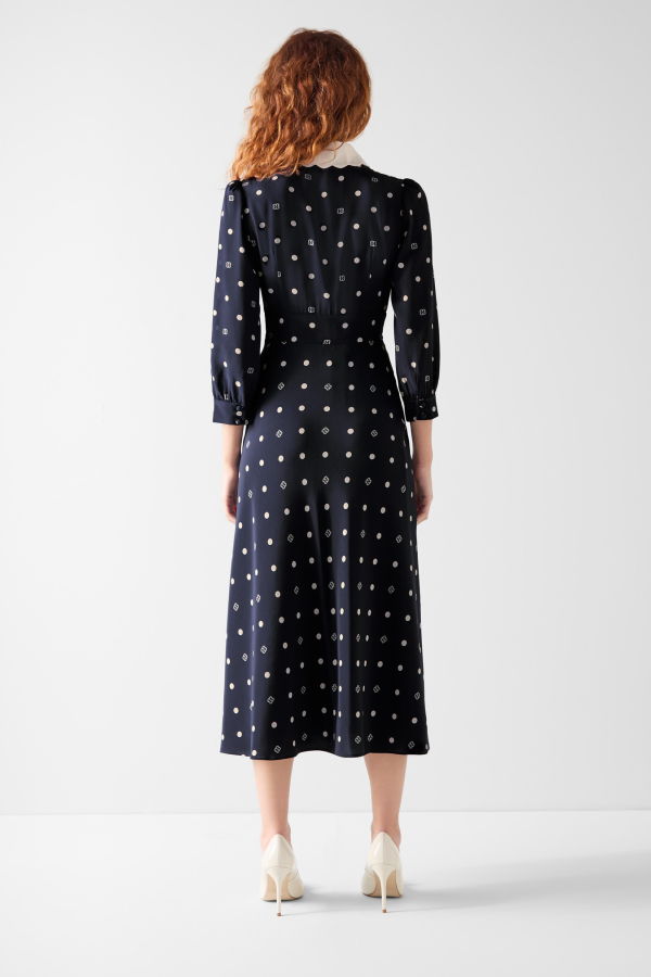 LK Bennett Enya Dress - Spring Navy/Birch