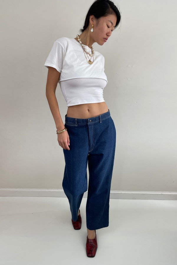 Pizzazz Vintage Wide Leg High Waisted Jeans - Medium Wash