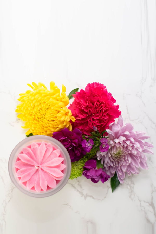 Multifaceted Artisan Candles Bitterroot Flower Candle - Pink