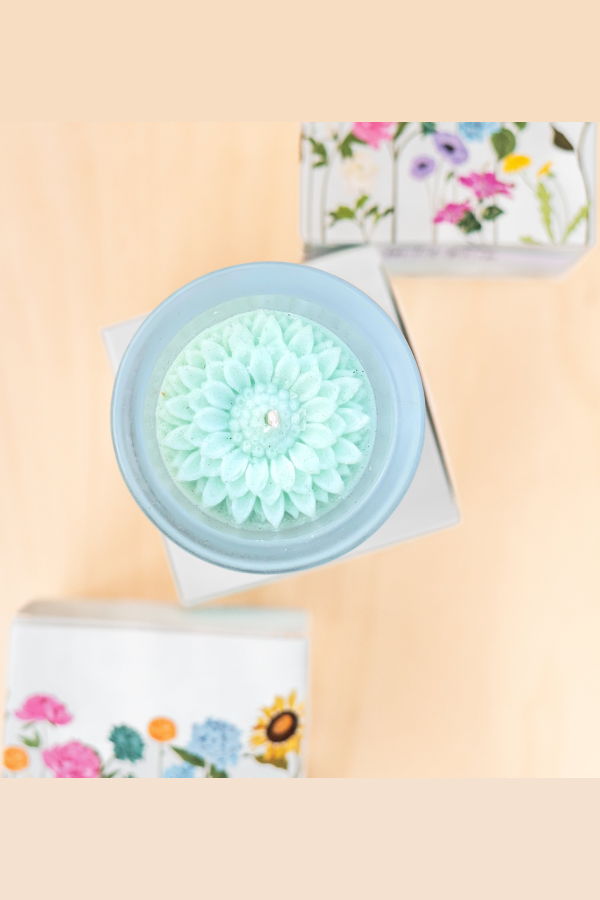 Multifaceted Artisan Candles Dahlia Flower Candle