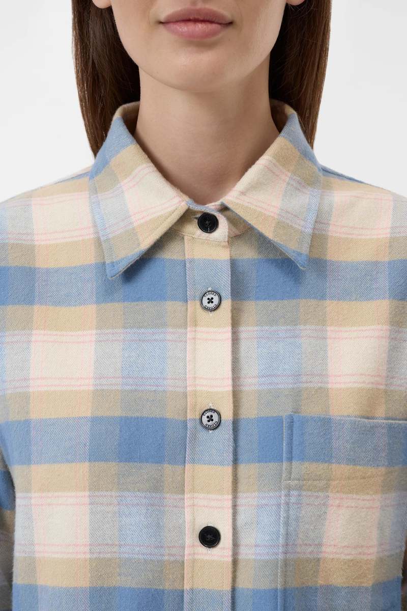 Closed Cropped Oversized Top - Powder Blue