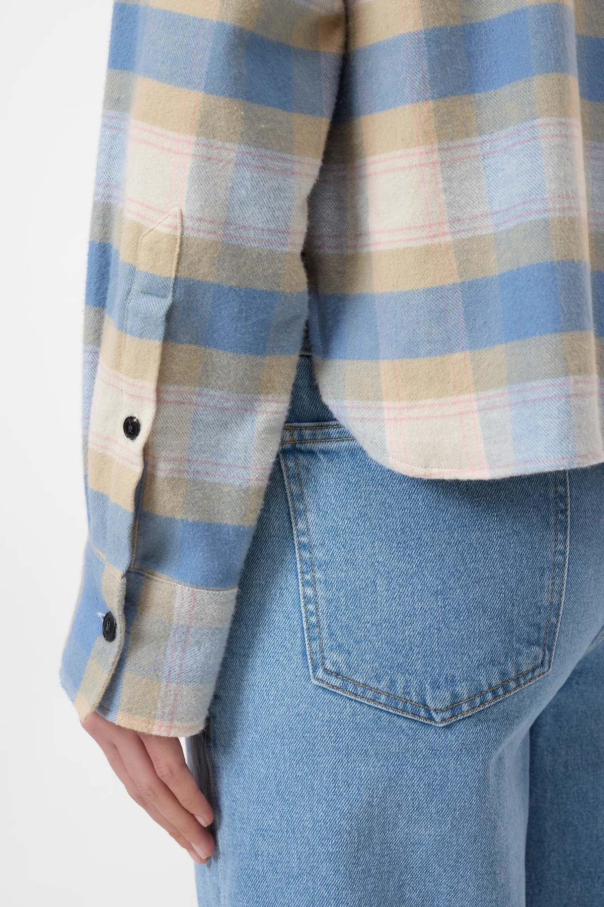 Closed Cropped Oversized Top - Powder Blue - Image 5 of 7