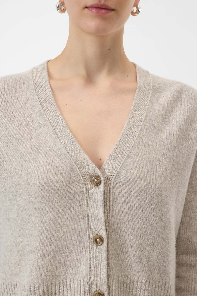 Closed V Neck Cardigan - Beige Mlange