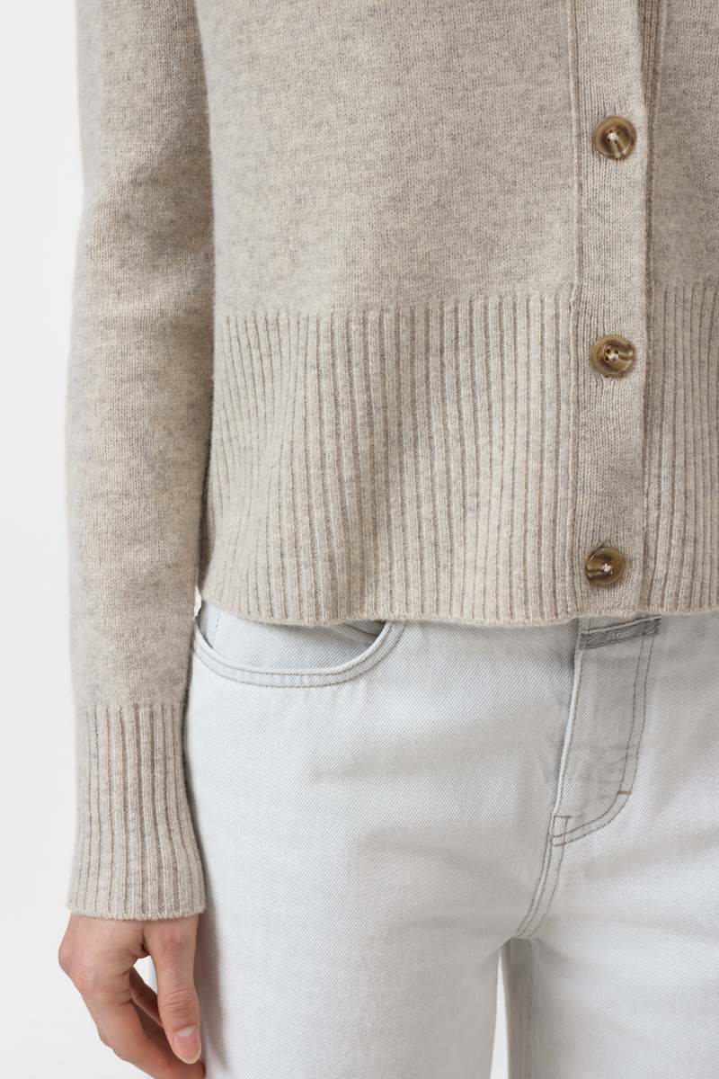 Closed V Neck Cardigan - Beige Mlange