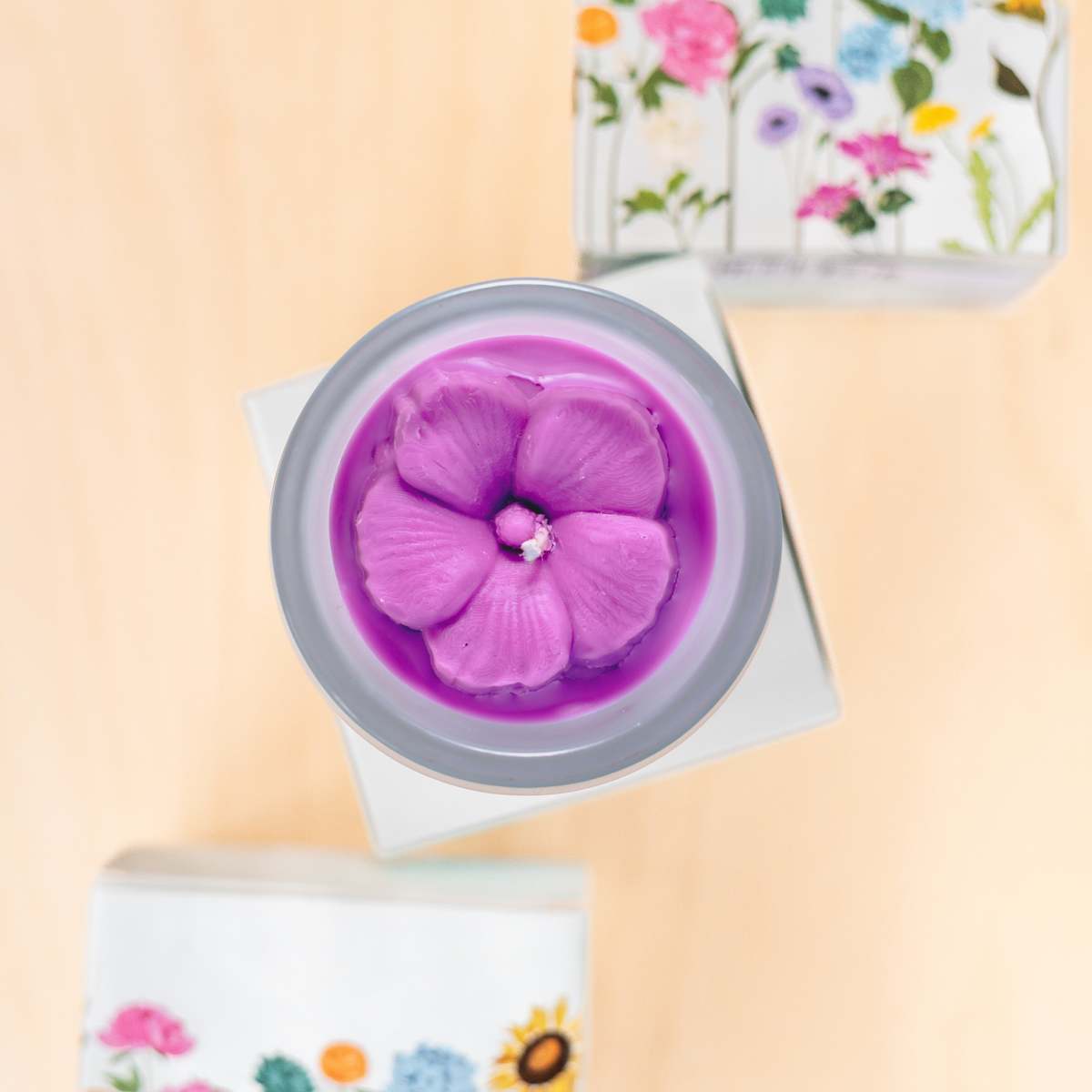Multifaceted Artisan Candles Hibiscus Flower Candle - Magenta - Image 1 of 5
