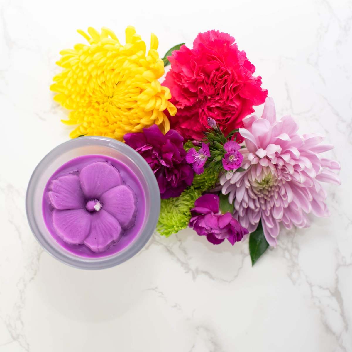 Multifaceted Artisan Candles Hibiscus Flower Candle - Magenta - Image 2 of 5