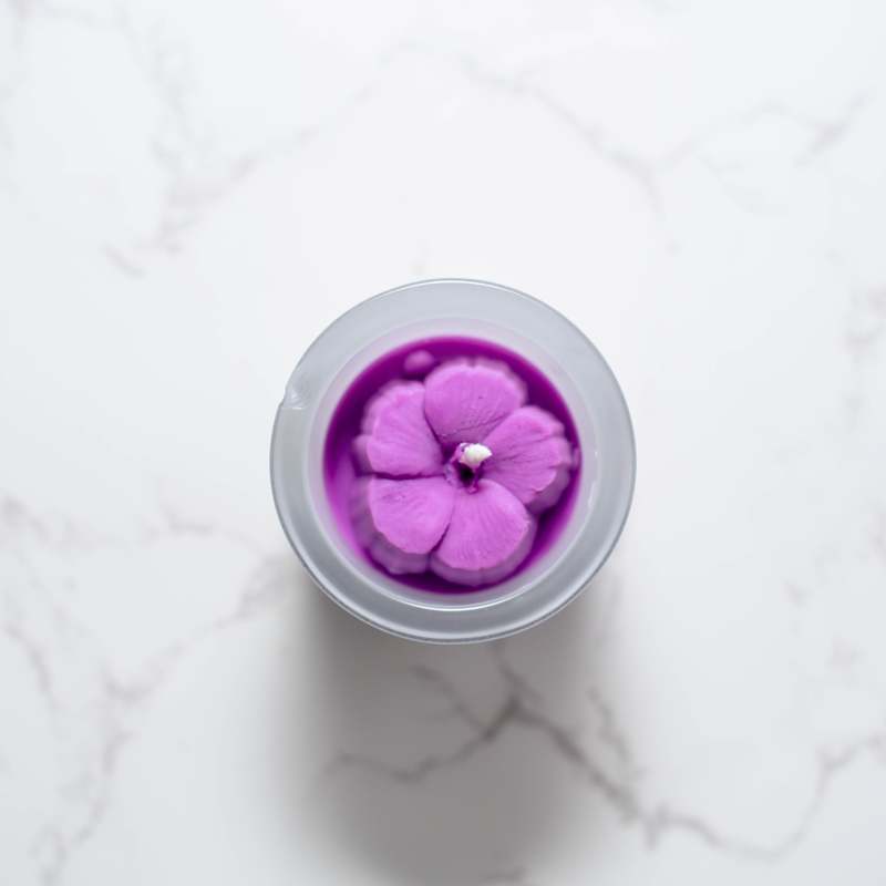Multifaceted Artisan Candles Hibiscus Flower Candle - Magenta