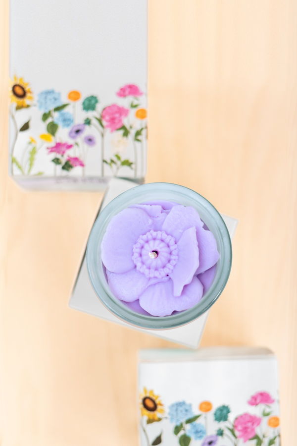 Multifaceted Artisan Candles Poppy Flower Candle