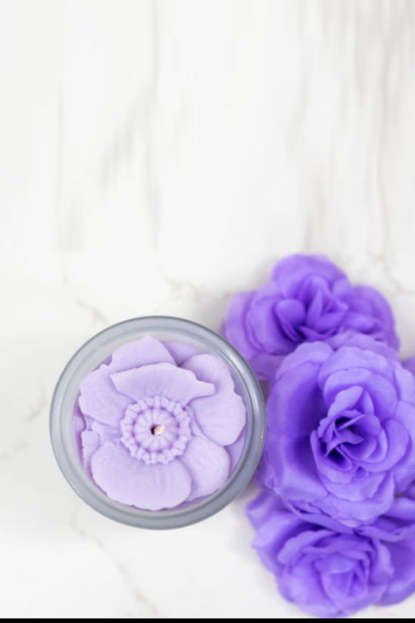 Multifaceted Artisan Candles Poppy Flower Candle