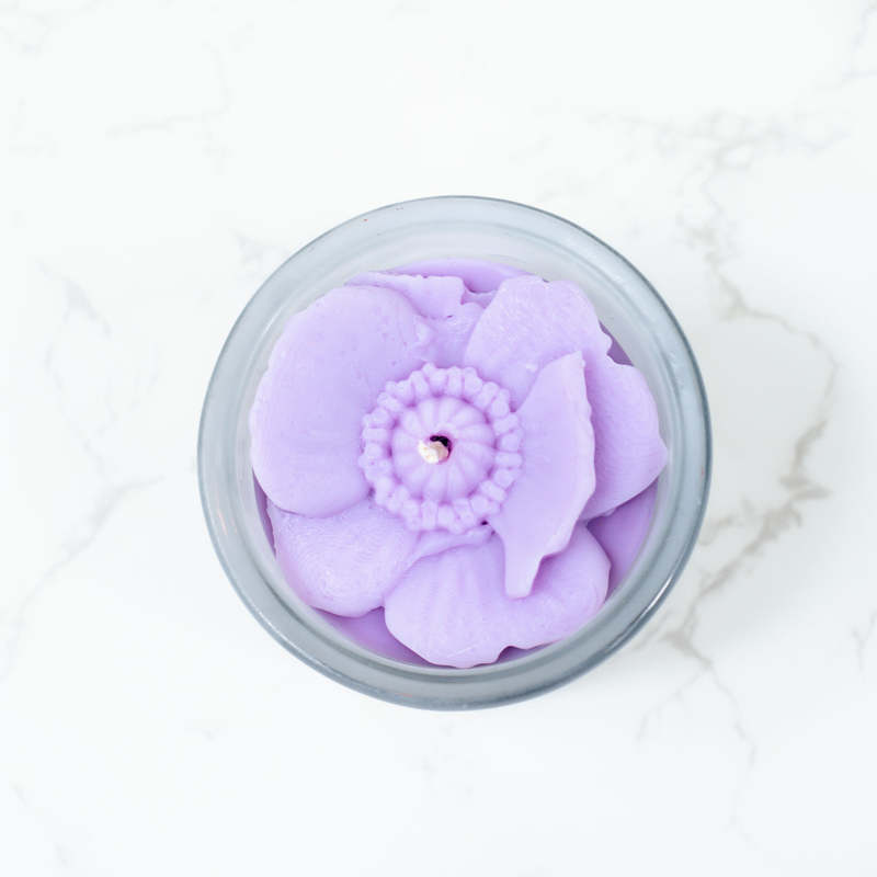Multifaceted Artisan Candles Poppy Flower Candle