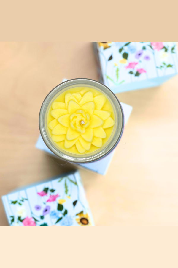 Multifaceted Artisan Candles Water Lily Flower Candle