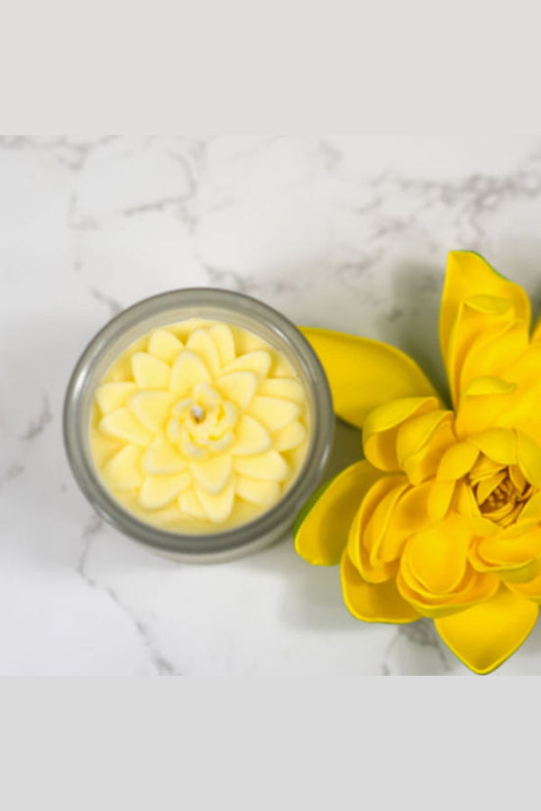 Multifaceted Artisan Candles Water Lily Flower Candle