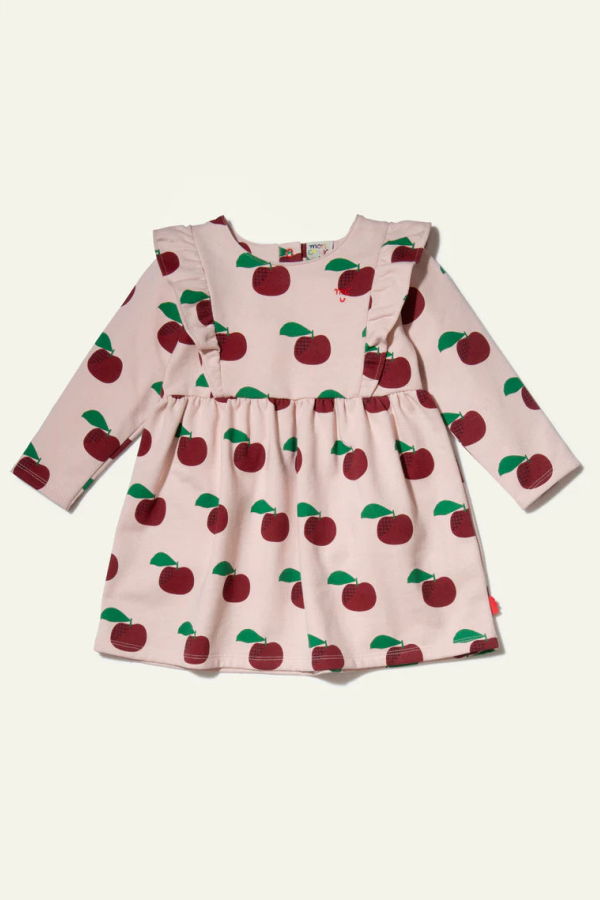 KIDS Mon Coeur Recycled Cotton Apples Ruffle Dress
