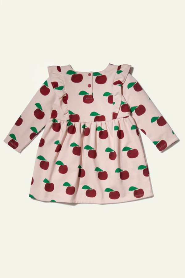 KIDS Mon Coeur Recycled Cotton Apples Ruffle Dress