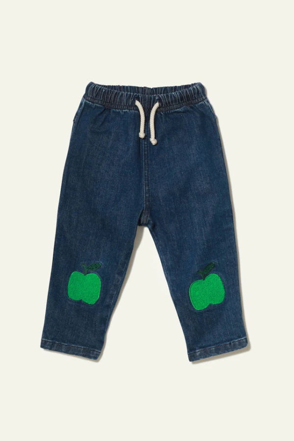 KIDS Mon Coeur Recycled Cotton Apple Patch Pants