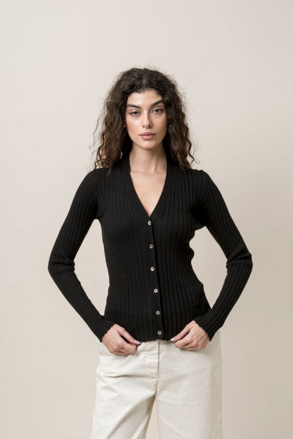 MJ Watson Ribbed Cashmere Cardigan