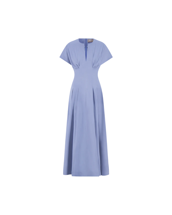 Lela Rose Cotton Poplin Smocked Back Dress - Cornflower Blue