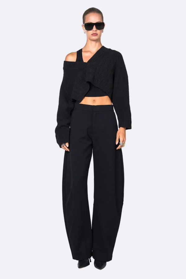 Nonchalant Label Sam Crop Sweater - Black