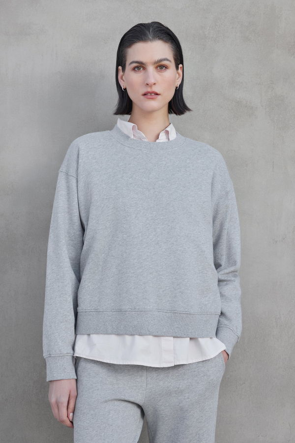 Velvet JG Ynez Fleece Pullover Sweatshirt - Heather Grey