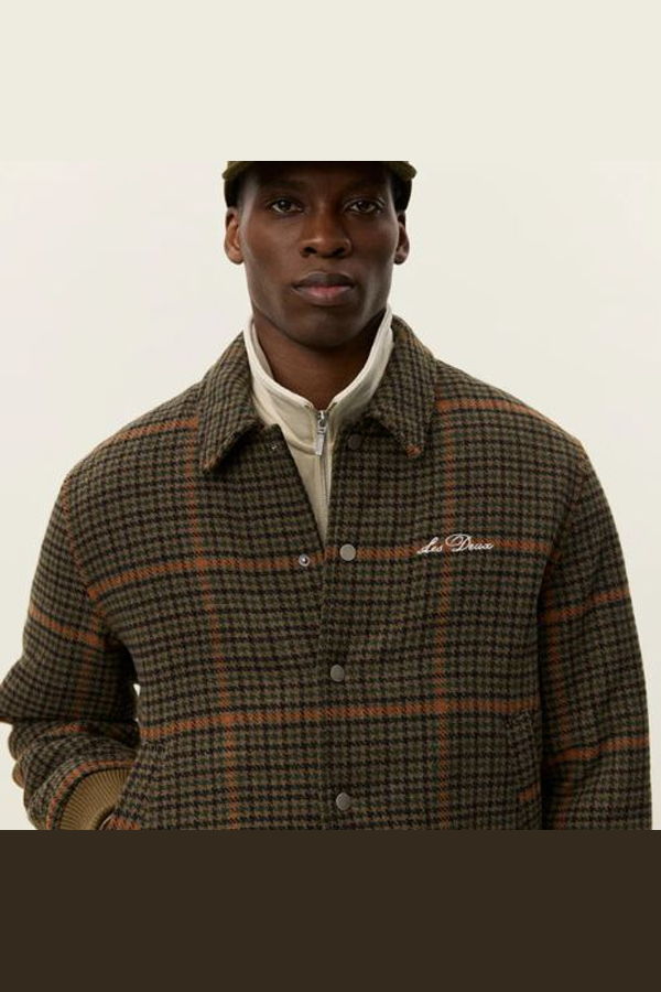 LES DEUX Varsity Houndstooth Jacket - Teak