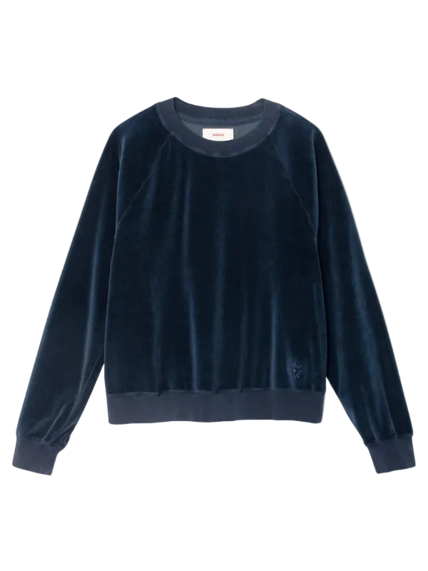 Xirena Pierre Velour Sweatshirt - Sapphire