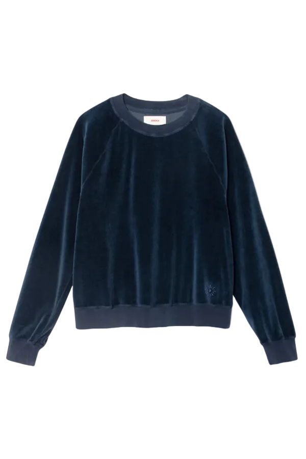 Xirena Pierre Velour Sweatshirt - Sapphire