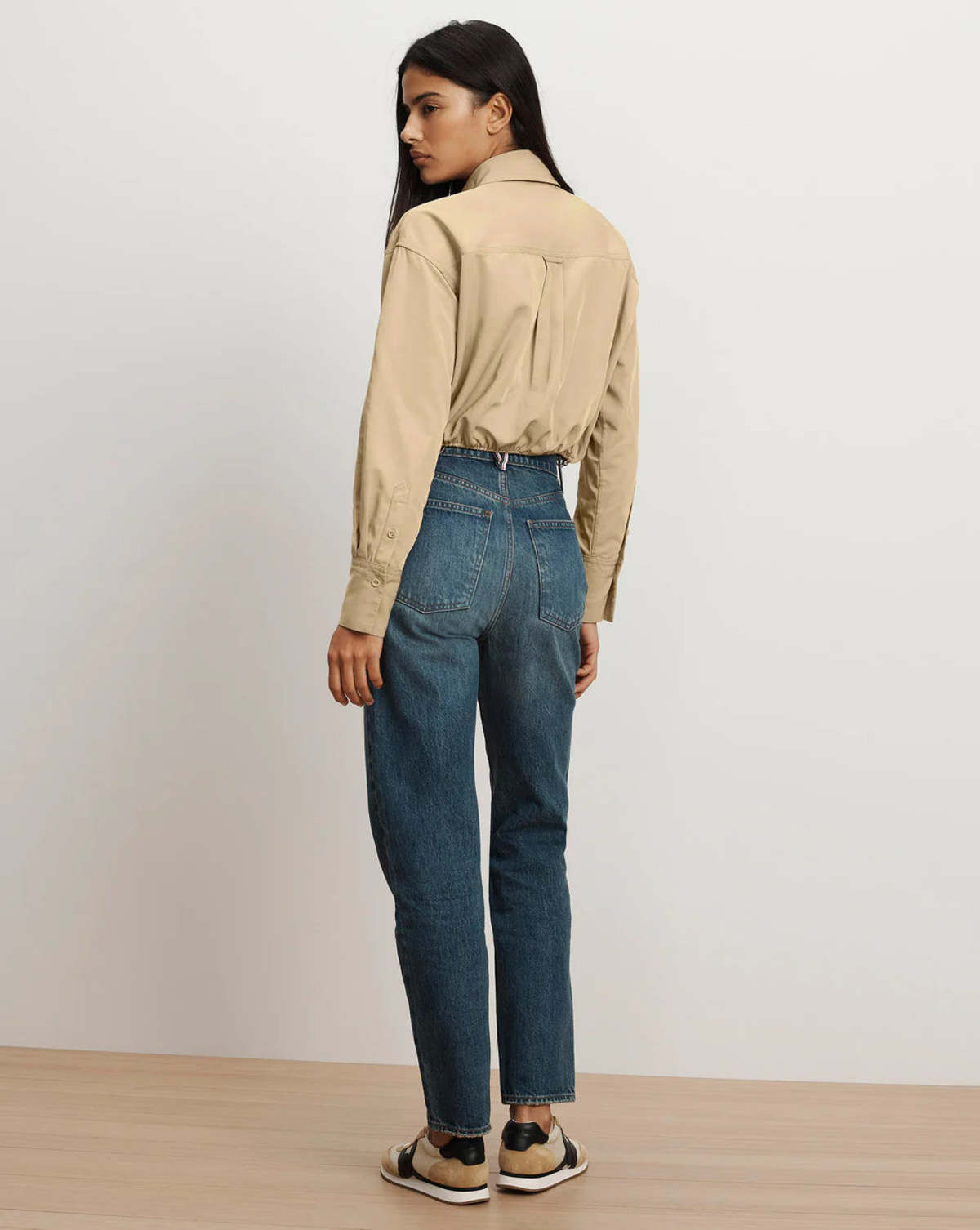 Veronica Beard Wilfred Bungee Button-Down Top - Sand - Image 2 of 3