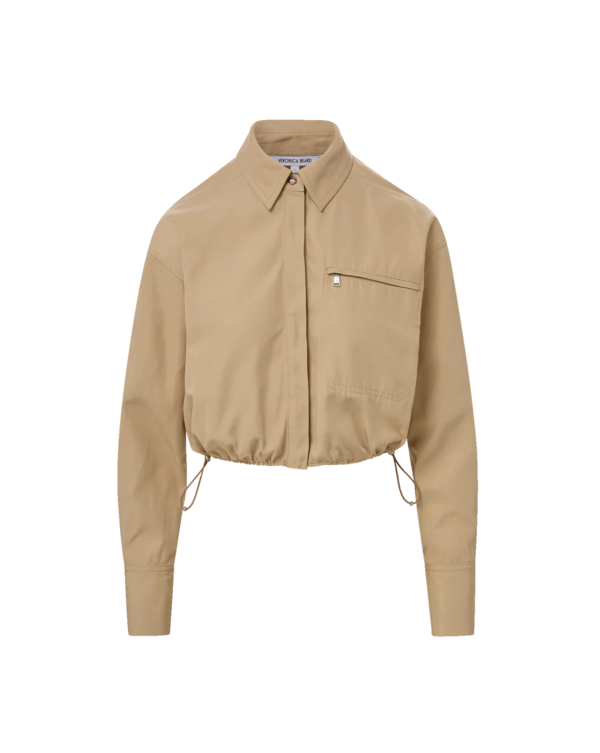 Veronica Beard Wilfred Bungee Button-Down Top - Sand