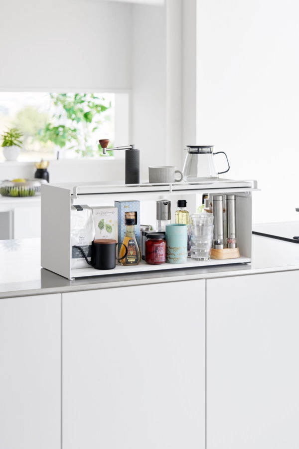 Yamazaki Home Front-Opening Kitchen Countertop Storage Rack Kitchen Organizer