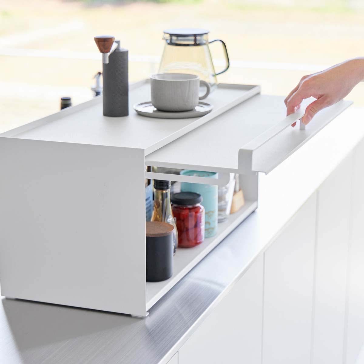 Yamazaki Home Front-Opening Kitchen Countertop Storage Rack Kitchen Organizer - Image 5 of 17