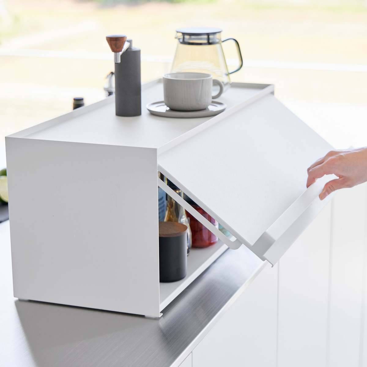 Yamazaki Home Front-Opening Kitchen Countertop Storage Rack Kitchen Organizer - Image 6 of 17