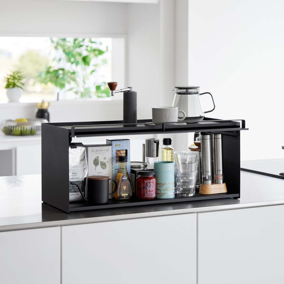 Yamazaki Home Front-Opening Kitchen Countertop Storage Rack Kitchen Organizer - Image 10 of 17