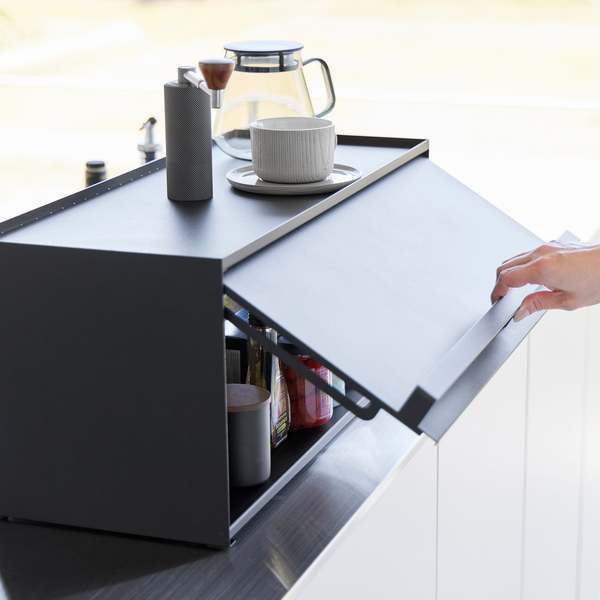 Yamazaki Home Front-Opening Kitchen Countertop Storage Rack Kitchen Organizer