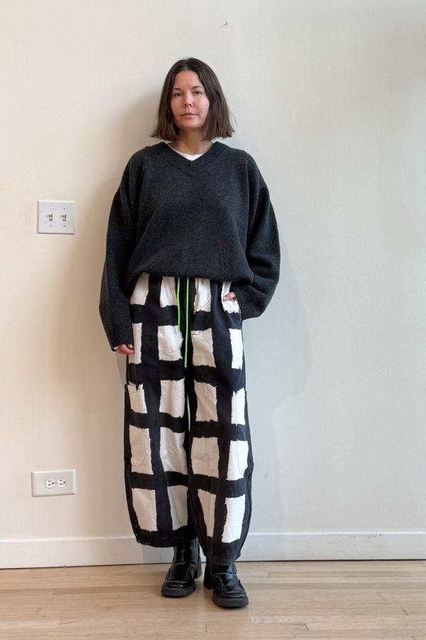 Meals Canvas Chef Pant - Licorice Check