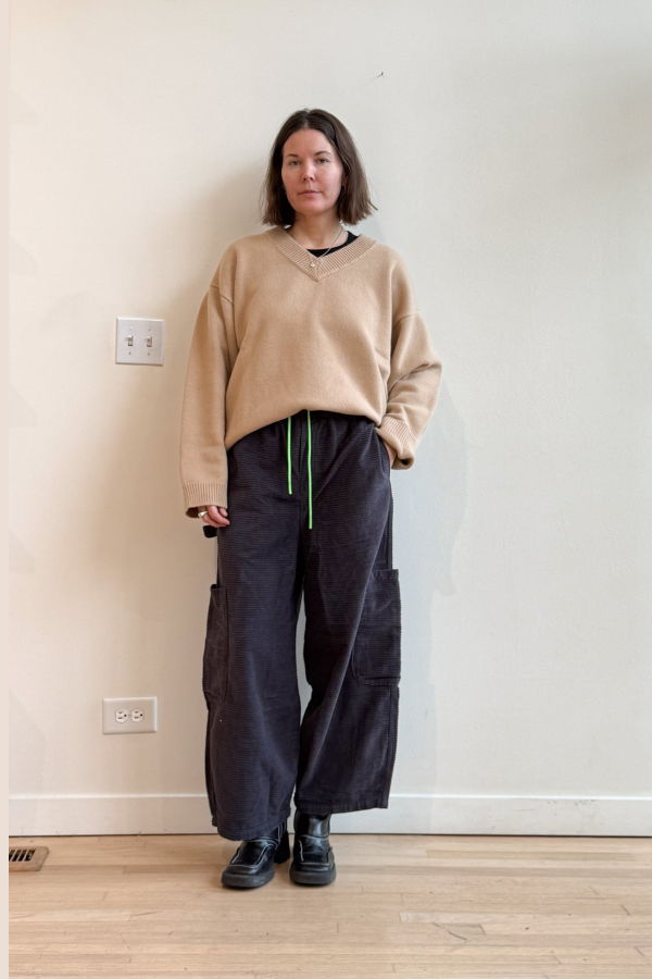 Meals Horizontal Corduroy Chef Pant - Black Sesame