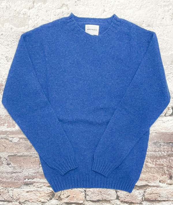 Norse Projects Birnir Brushed Lambswool Sweater - Estate Blue