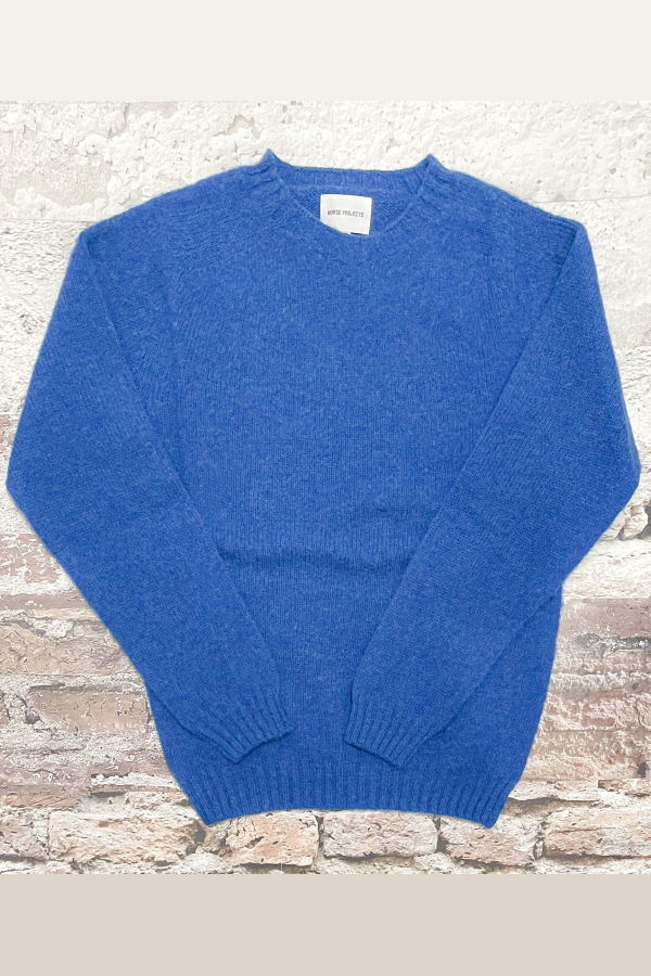 Norse Projects Birnir Brushed Lambswool Sweater - Estate Blue