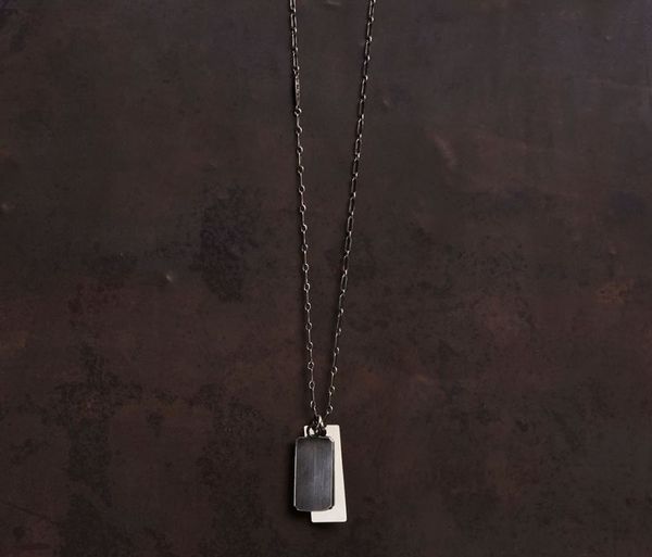 Werkstatt Munchen Two Tag Fine Chain Necklace - Silver