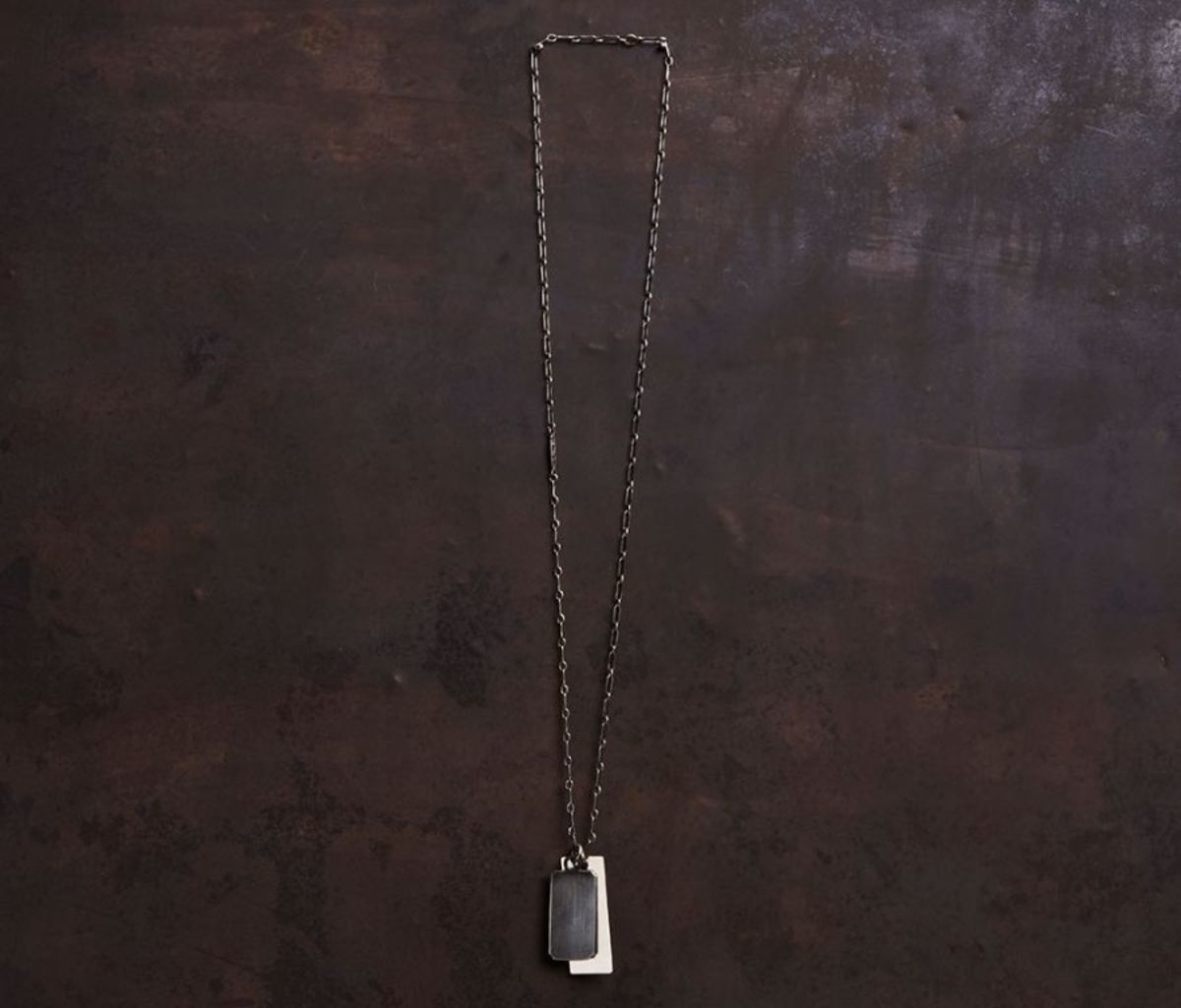 Werkstatt Munchen Two Tag Fine Chain Necklace - Silver - Image 2 of 2