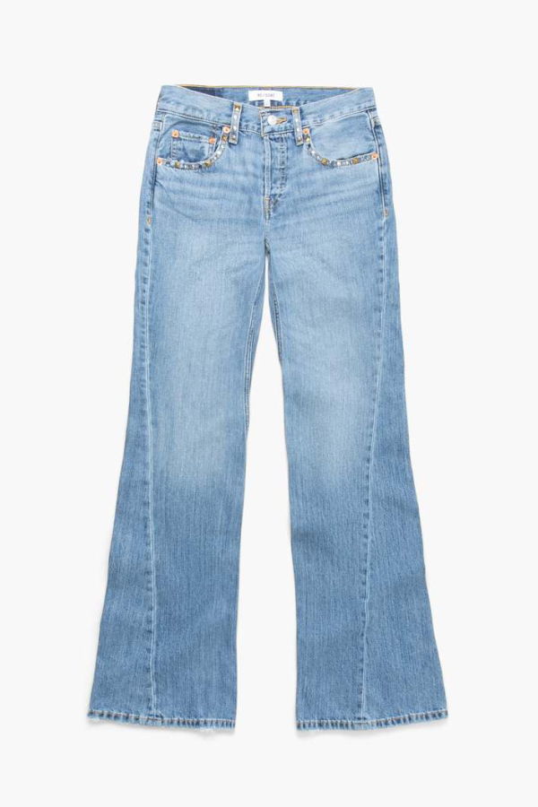 RE/DONE Twisted Mid Rise Bootcut Jeans - Thunders