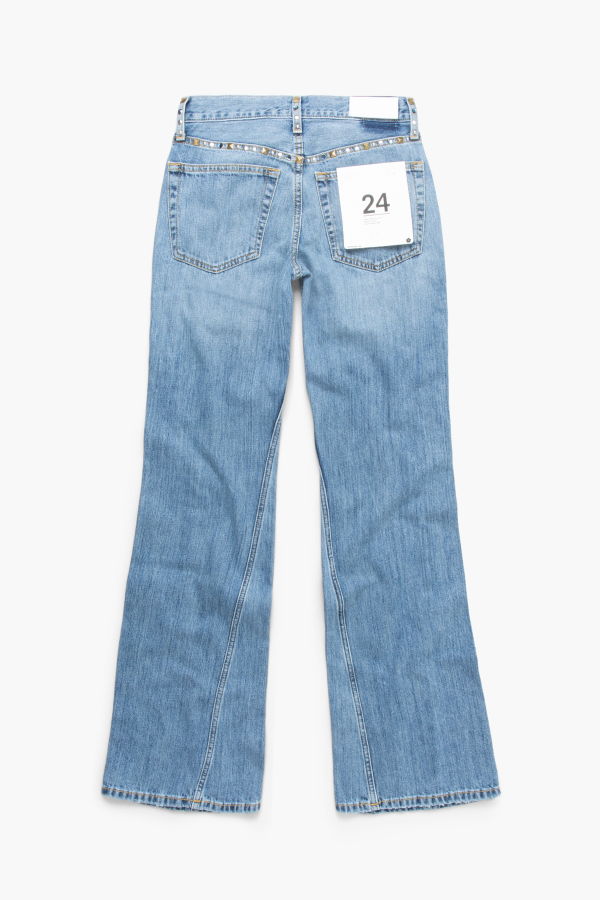 RE/DONE Twisted Mid Rise Bootcut Jeans - Thunders