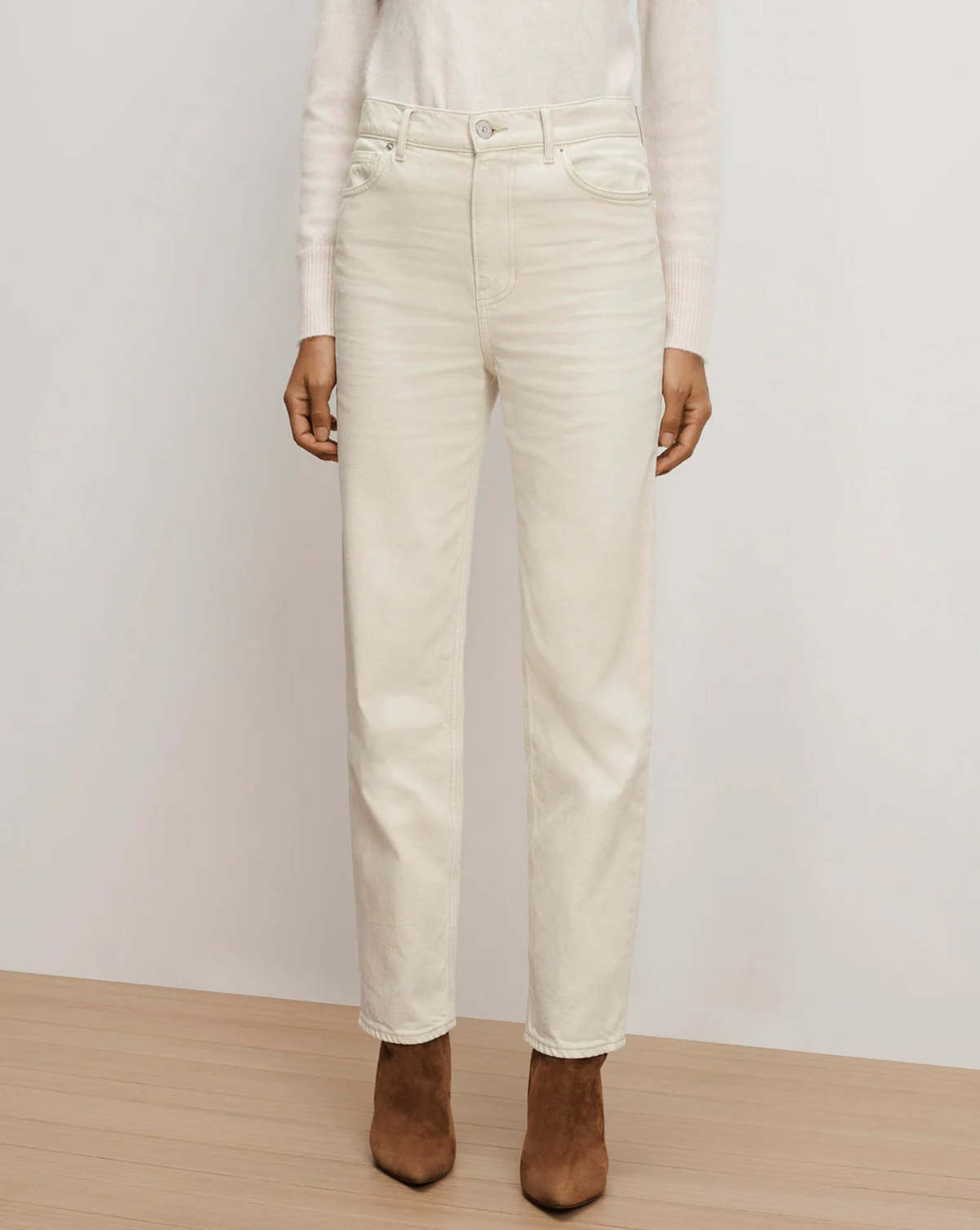 Veronica Beard Leah Straight-Leg Jeans - Ecru - Image 2 of 4